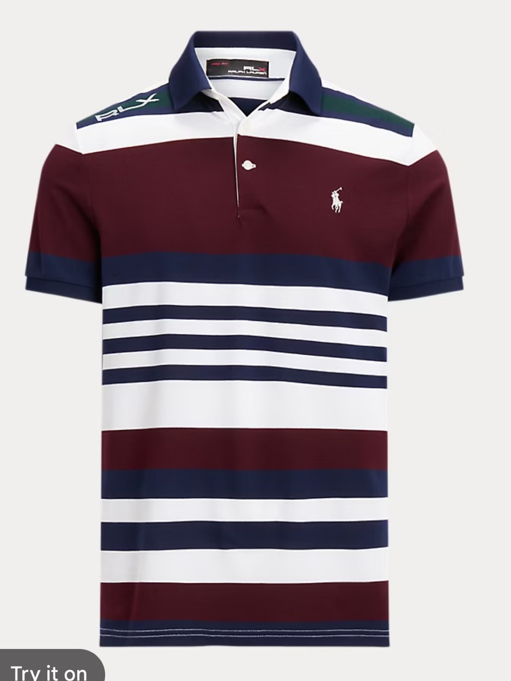 RALPH LAUREN X RLX MENS GOLF POLO SHIRT BURGUNDY BLUE XXL